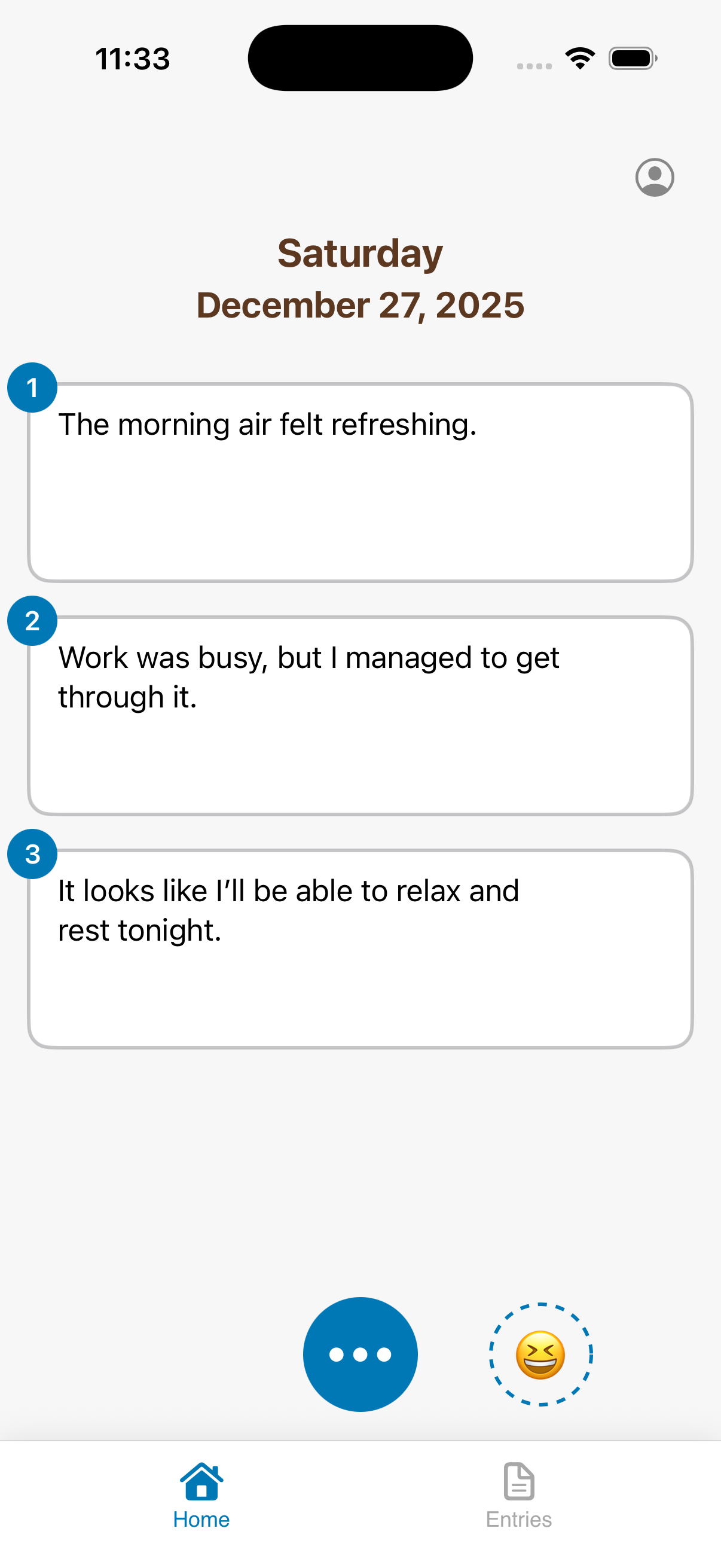 Companion Journal journal entry screen screenshot